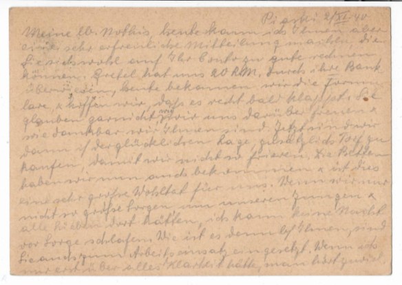 Postkarte Goldschmidt Piaski RS